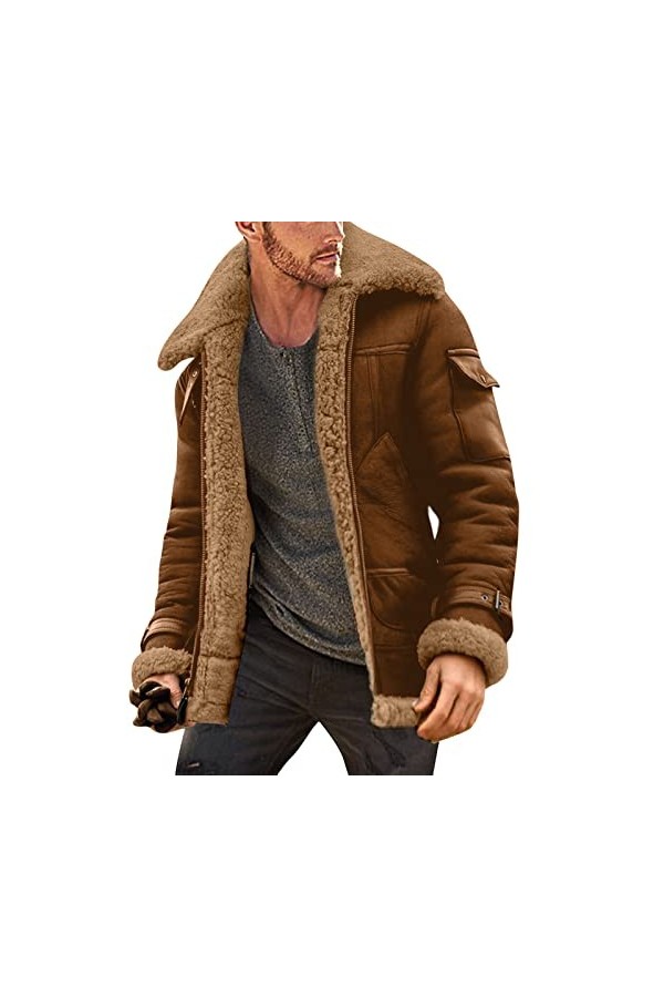 Veste de pilote pour homme - Veste de travail 3 en 1 - Trench - Veste dhiver en laine - Manteau court - Veste en velours côt