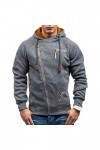 Nouveau Sweat à Capuche Homme Automne décontracté Solide Manches Longues Hommes Sweats Sweat-Shirts Slim Zipper Sweat-Shirt S