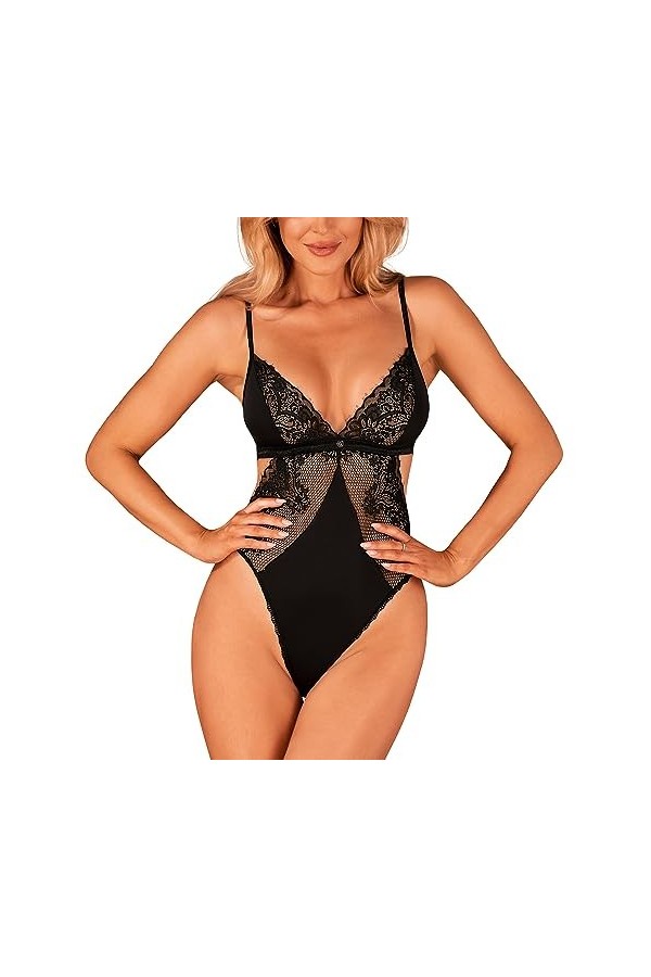 Obsessive Body Sexy Maderris Teddy, Noir,M-L