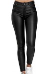 Leggings Taille Haute Similicuir Pantalon Sexy élastique Bout à Bout for Femme Color : Black, Size : XXL 