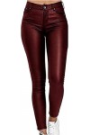 Leggings Taille Haute Similicuir Pantalon Sexy élastique Bout à Bout for Femme Color : Black, Size : XXL 