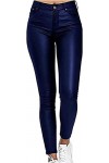 Leggings Taille Haute Similicuir Pantalon Sexy élastique Bout à Bout for Femme Color : Black, Size : XXL 