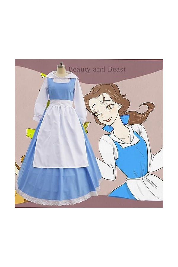 Costume de soubrette bleue animée, costume de soubrette cosplay, robe de princesse, décoration de fête de vacances, costume d