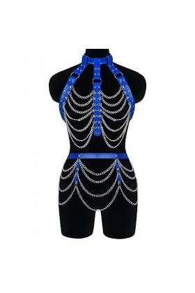 Harnais de corps en cuir pour femme, soutien-gorge, porte-jarretelles, gothique, mode, punk, Noël, Halloween, costume de chaî