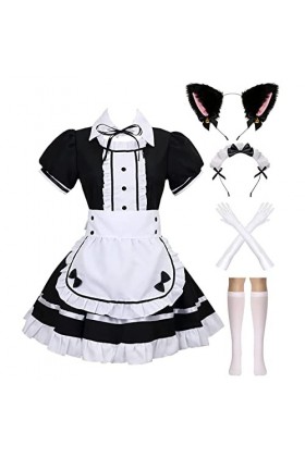 maxToonrain Accessoires de costume de soubrette pour femme - Costume de soubrette - Costume dHalloween - Cosplay - Joli tabl