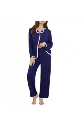 Pyjama élégant pour femme - Pantalon de pyjama à manches longues pour lautomne et lhiver - Peut être porté à lextérieur - 