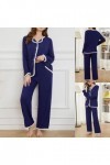 Pyjama élégant pour femme - Pantalon de pyjama à manches longues pour lautomne et lhiver - Peut être porté à lextérieur - 