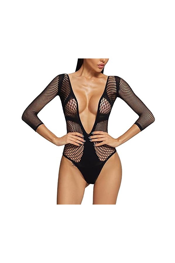 SUNMME Lingerie Sexy pour Femme Lingerie Sexy à Manches Longues Bikini Sexy Vêtements en Filet Pyjama Sexy Lingerie Grande Ta