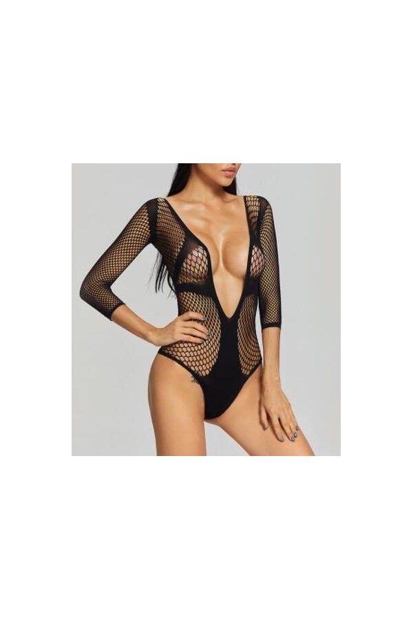 SUNMME Lingerie Sexy pour Femme Lingerie Sexy à Manches Longues Bikini Sexy Vêtements en Filet Pyjama Sexy Lingerie Grande Ta