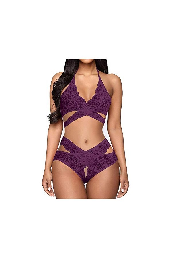 BAWHO sous-vêtements Sexy pour Femmes négligées, sous-vêtements en Dentelle Transparente, Lingerie érotique, Culotte, Lingeri