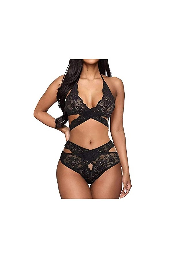 BAWHO sous-vêtements Sexy pour Femmes négligées, sous-vêtements en Dentelle Transparente, Lingerie érotique, Culotte, Lingeri