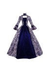 KBOPLEMQ Vêtements médiévaux pour femme - Rétro - Robe de princesse - Robe de soirée - Robe de bal - Jupe plissée - Robe maxi