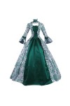 KBOPLEMQ Vêtements médiévaux pour femme - Rétro - Robe de princesse - Robe de soirée - Robe de bal - Jupe plissée - Robe maxi