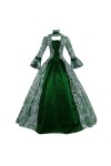 KBOPLEMQ Vêtements médiévaux pour femme - Rétro - Robe de princesse - Robe de soirée - Robe de bal - Jupe plissée - Robe maxi