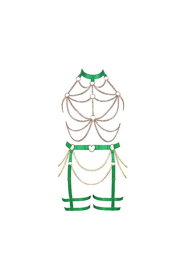 JMMHSS Femmes punk tight Underwear set plus size lacets creux Underwear Gothic Dance suit Bleu ciel 