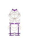 JMMHSS Femmes punk tight Underwear set plus size lacets creux Underwear Gothic Dance suit Bleu ciel 