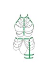JMMHSS Femmes Skinny bandoulière plus size Skinny ceinture ensemble fiesta punk Dance costume accessoires Vert fluorescent 