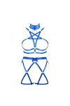 JMMHSS Femmes réglable plus size Body harnais pentagramme soutien - gorge ceinture ensemble punk carnaval Halloween Dance sui