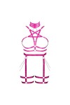 JMMHSS Femmes punk Body Strap Penta Star Bra set garter jambes taille danse élastique gothique orgie accessoires La couleur 