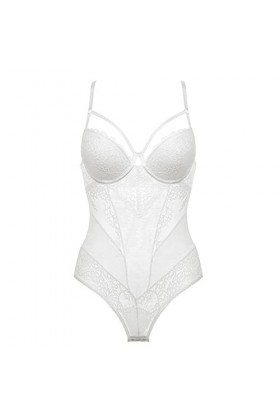 OCETIX Body sexy en dentelle for femmes, respirant voir à travers le sous-vêtement ouvert à lentrejambe Color : Black, Size