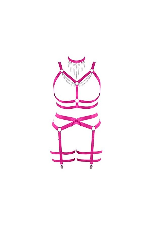 JMMHSS Taille plus grande ceinture de corps pour femmes chaîne métallique bas creux garter ceinture de taille costume gothiqu