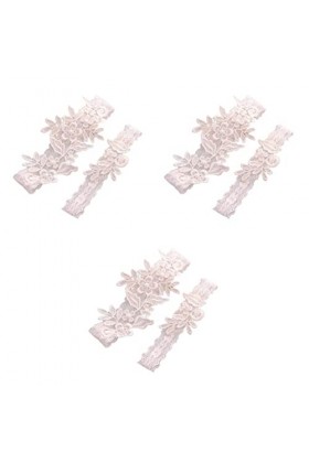 ifundom 3 Paires Jarretière Florale Porte-jarretelles Jarretière De Mariée Mariage La Mariée Blanche Anneau De Jambe