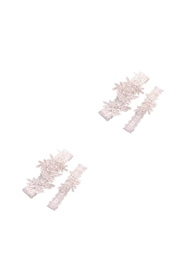 ifundom 3 Paires Jarretière Florale Porte-jarretelles Jarretière De Mariée Mariage La Mariée Blanche Anneau De Jambe