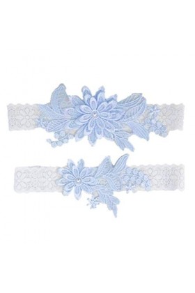 HYCYYFC Ceinture Femme 2 pièces mariée jarretière Dentelle Floral Perle incrusté élastique Jarretelles Jambe Ornements for cé