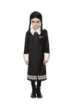 Smiffys 51625L Costume officiel Addams Family Mercredi pour fille, noir, taille L 44-46