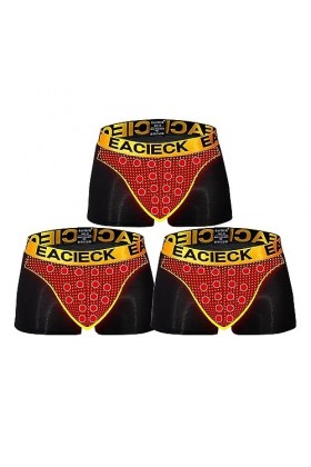 3 Paquets Sous-vêtements Dagrandissement à Thérapie Magnétique pour Hommes Boxer de Confort Tourmaline pour la Santé de la P