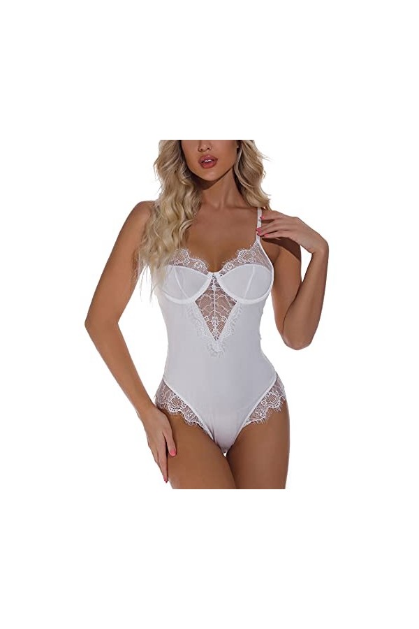 Chemises et déshabillés pour Femmes Ensemble de Lingerie Sexy pour Femmes en Dentelle léopard Grande Taille sous-vêtements Li