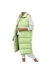 Gefomuofe Gilet matelassé pour femme - Long hiver - Gilet de transition - Col montant - Respirant - Léger et chaud - Matelass