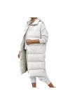 Gefomuofe Gilet matelassé pour femme - Long hiver - Gilet de transition - Col montant - Respirant - Léger et chaud - Matelass