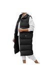 Gefomuofe Gilet matelassé pour femme - Long hiver - Gilet de transition - Col montant - Respirant - Léger et chaud - Matelass