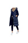 Gefomuofe Gilet matelassé pour femme - Long hiver - Gilet de transition - Col montant - Respirant - Léger et chaud - Matelass