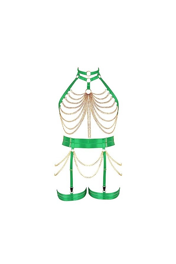 JMMHSS Plus Size Womens full body bretelles sous - vêtements ensemble punk large garter ceinture gothique Halloween Rose ro