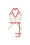 Femmes Body bandoulière Soutien - Gorge Plus Size Fashion Body Cage Punk Garter Set Gothique Halloween Rave Photo Costume Ve