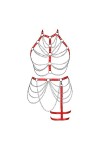Femmes Body Strap Punk Bra Mode Hollow Body Cage Grande Taille Garter Set Gothique Halloween Carnaval Dance Costume Ciel Ble