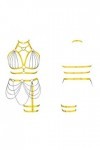 Femmes Body Strap Punk Bra Grande Taille évidée Mode Body Cage Garter Set Gothique Halloween Carnaval Danse Orange - Jaune 