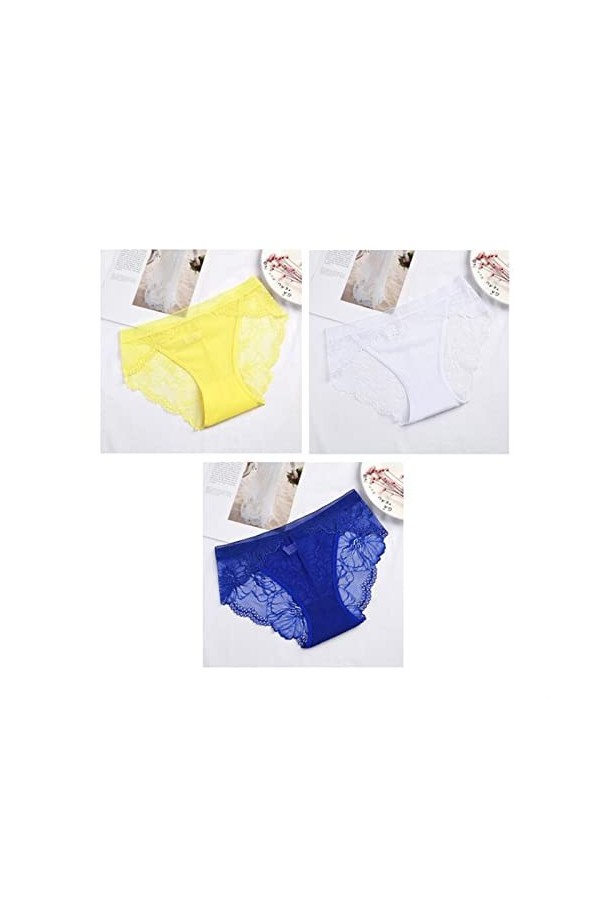 Culottes et Slips Slip Femme Comfort Knickers 3 pièces culottes transparentes femmes Sexy sans couture slips dentelle coupe d