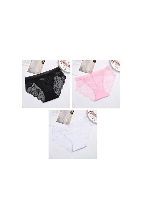 Culottes et Slips Slip Femme Comfort Knickers 3 pièces culottes transparentes femmes Sexy sans couture slips dentelle coupe d