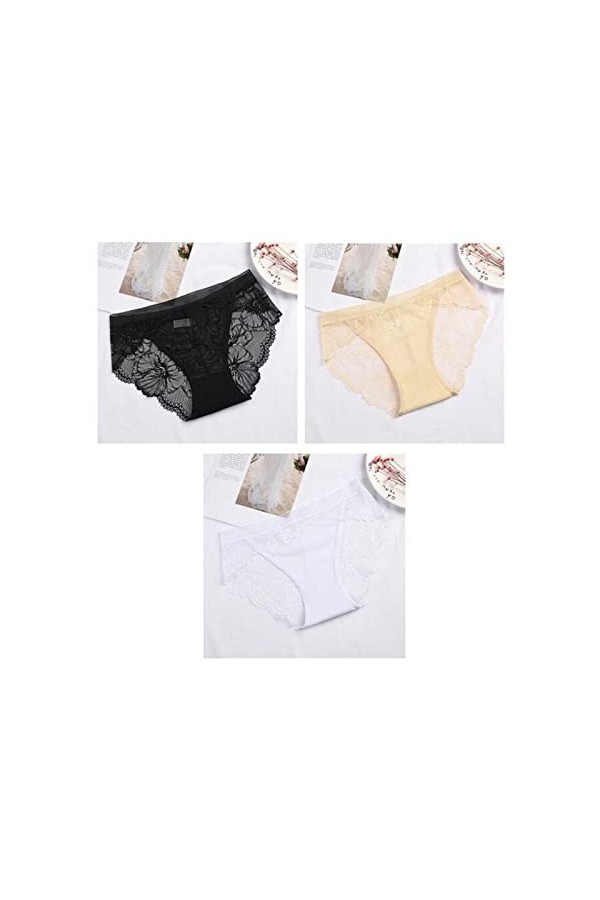 Culottes et Slips Slip Femme Comfort Knickers 3 pièces culottes transparentes femmes Sexy sans couture slips dentelle coupe d