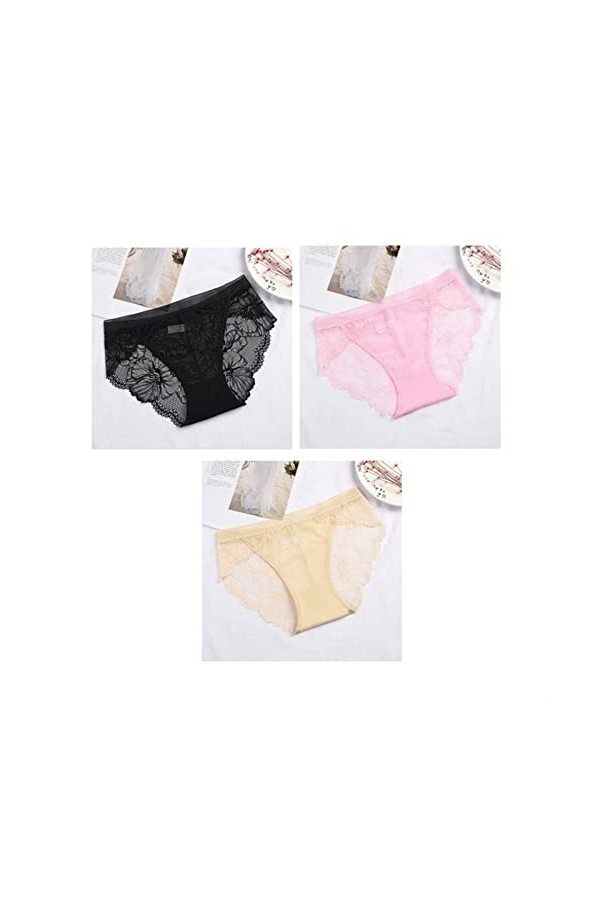 Culottes et Slips Slip Femme Comfort Knickers 3 pièces culottes transparentes femmes Sexy sans couture slips dentelle coupe d