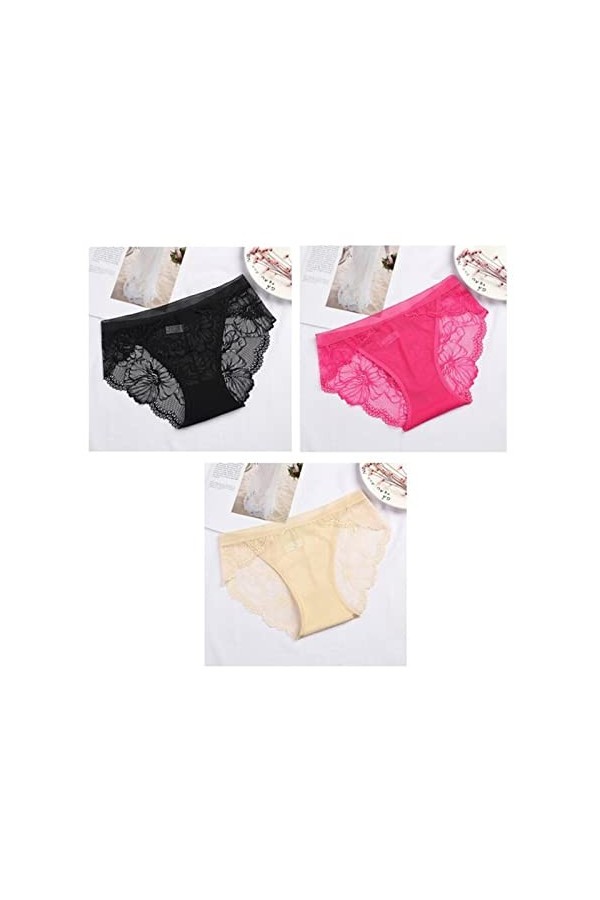 Culottes et Slips Slip Femme Comfort Knickers 3 pièces culottes transparentes femmes Sexy sans couture slips dentelle coupe d