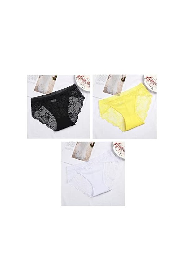 Culottes et Slips Slip Femme Comfort Knickers 3 pièces culottes transparentes femmes Sexy sans couture slips dentelle coupe d