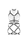 BANSSGOTH Femme plus grande taille punk Body Belt soutien - gorge Tassel metal chain full cage Hollow garter Belt set Hallowe