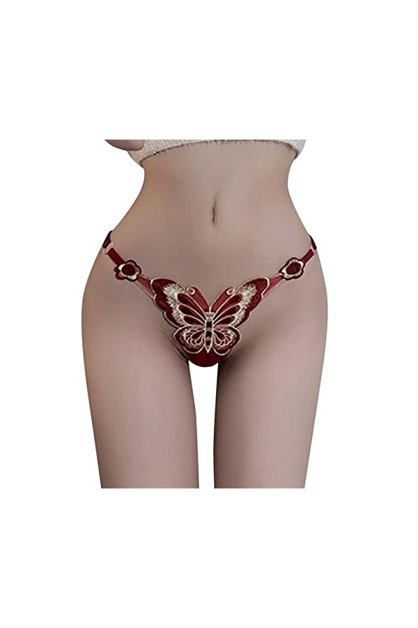 WhOpro String Femme Sexy Tanga String sans Couture T-Back Strings Culottes Taille Basse Thongs Slips Multicolore Lingerie Str