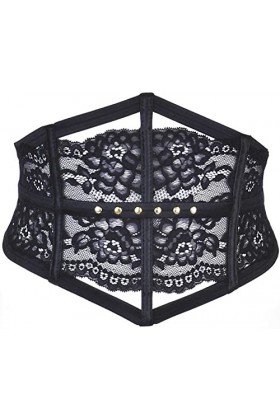Axami Ceinture de jardin noire avec rivets dorés, Noir , XS