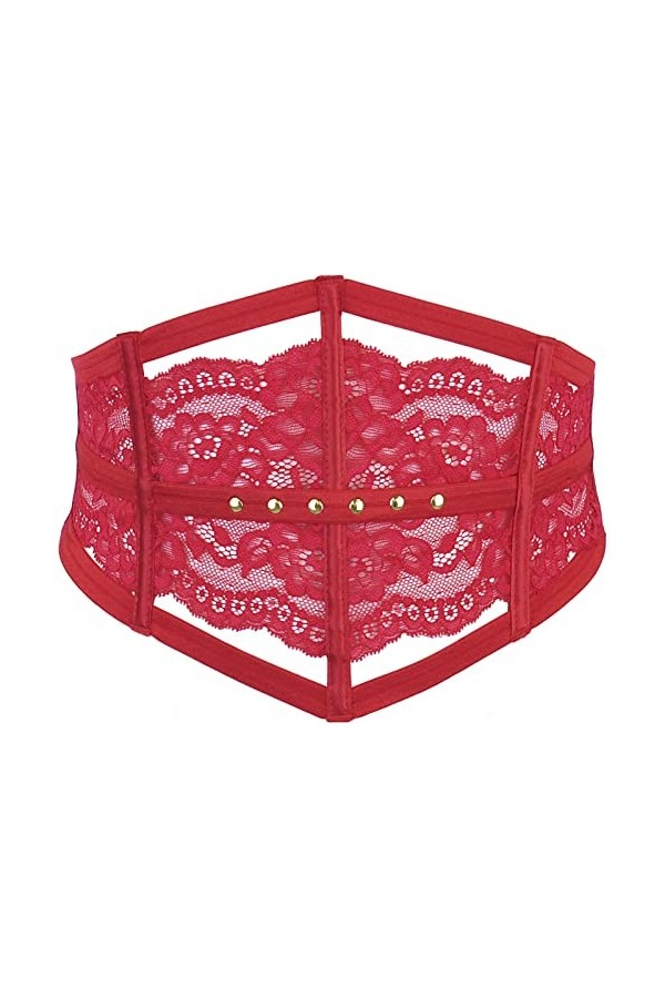 Axami Ceinture de jardin rouge avec rivets dorés, rouge, XS