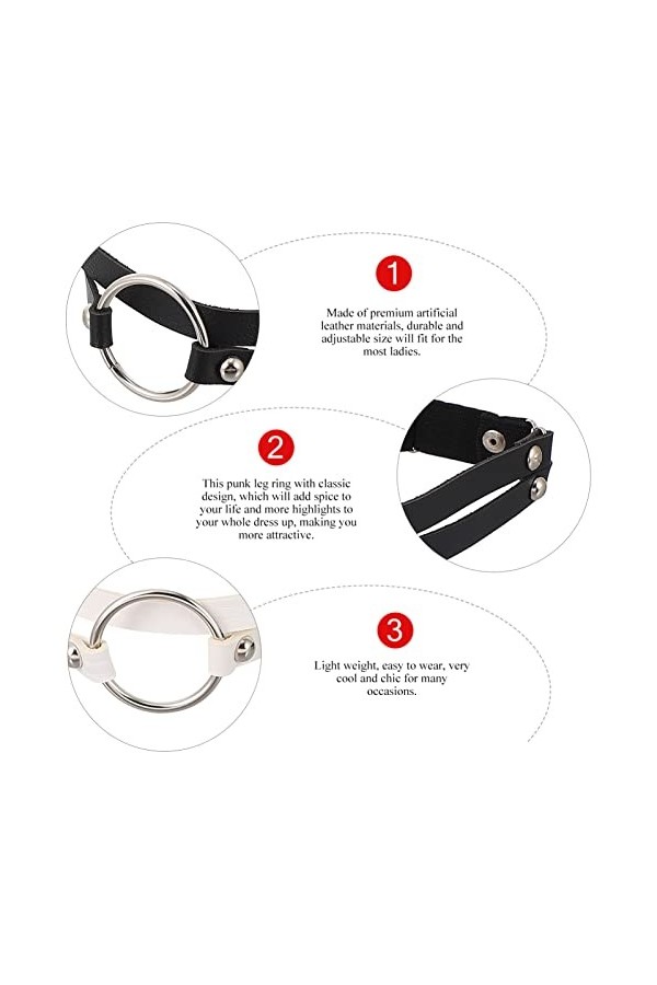 HYCYYFC Ceinture Femme 2 Pcs Cuisse Jarretières Chic Jambe Bande Réglable Punk Jambe Jarretière Femelle Jambe Décor Color : 